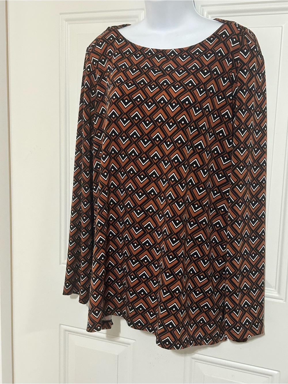 dennis basso Brown Geometric Circle Skirt